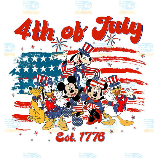 Disney-Mickey-And-Friends-4th-Of-July-Est-1776-Png