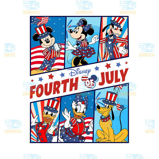 Disney-Mickey-And-Friends-Fouth-Of-July-Png