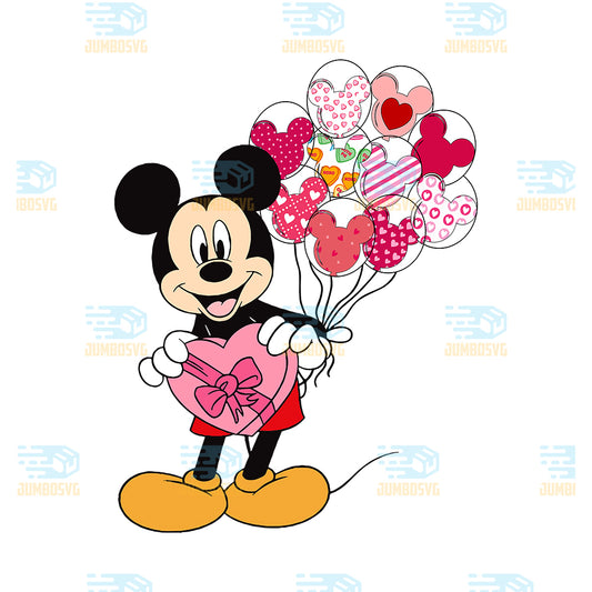 Disney-Mickey-Heart-Balloons-Valentine-Png