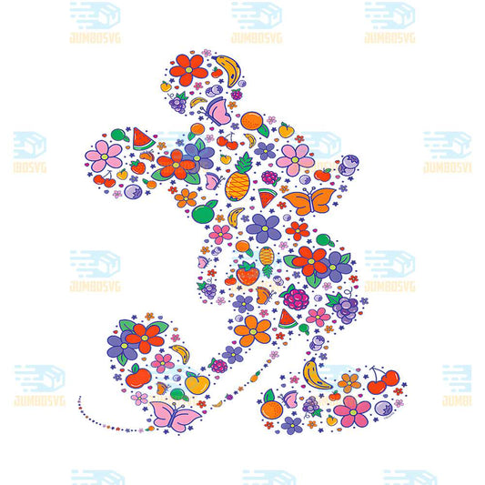 Disney-Mickey-Mouse-Summer-Flowers-Fruit-Mix-Picnic-Png