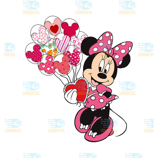 Disney-Minnie-Heart-Balloons-Valentine-Png