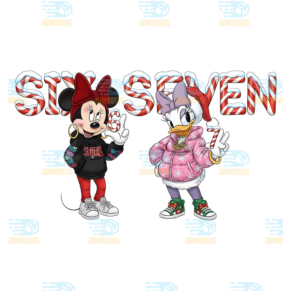 Disney-Minnie-Mouse-And-Daisy-Duck-Six-Seven-67-Christmas-Png