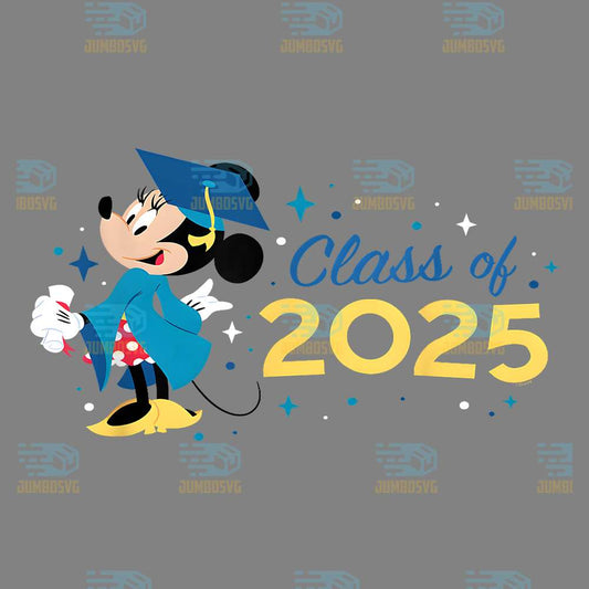 Disney-Minnie-Mouse-Cap-And-Gown-2025-Graduation-Class-Of-2025-Png