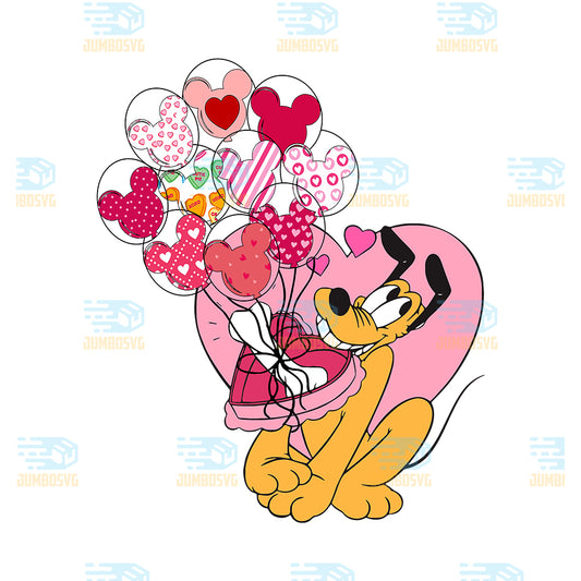 Disney-Pluto-Heart-Balloons-Valentine-Png