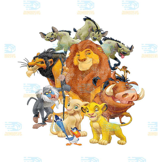 Disney-The-Lion-King-Main-Characters-Distressed-Png