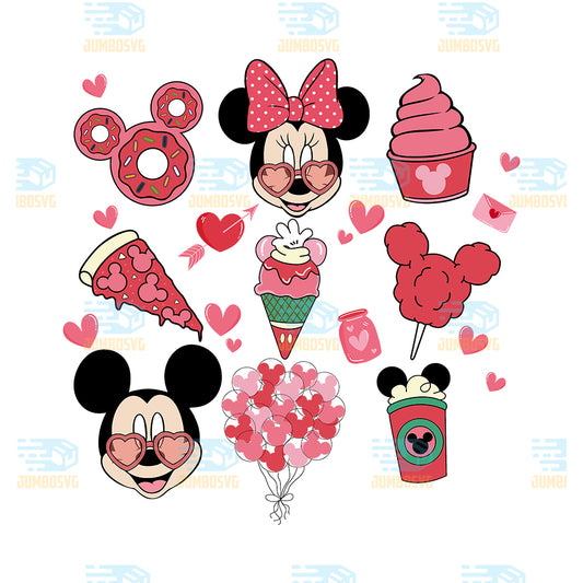 Disney-Valentine-Mickey-And-Friends-Snacks-Png
