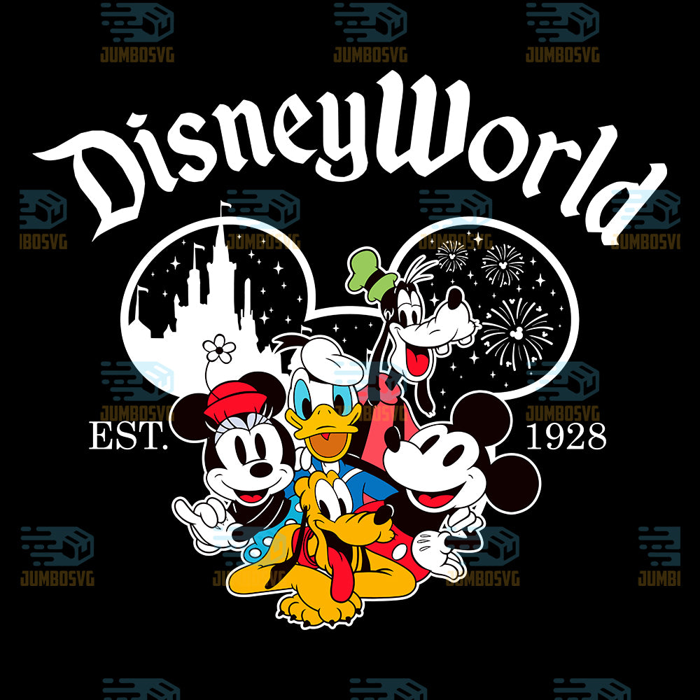 Disney-World-Mickey-And-Friends-Est-1928-Png