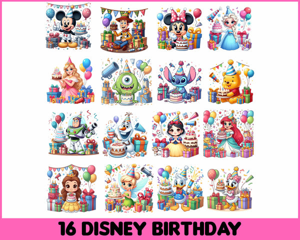 Family Birthday Girl Svg, Mouse and Friends Birthday Svg, Happy Birthday Girl Svg, Magical Kingdom Svg, Stars and Balloons, Sublimation Png