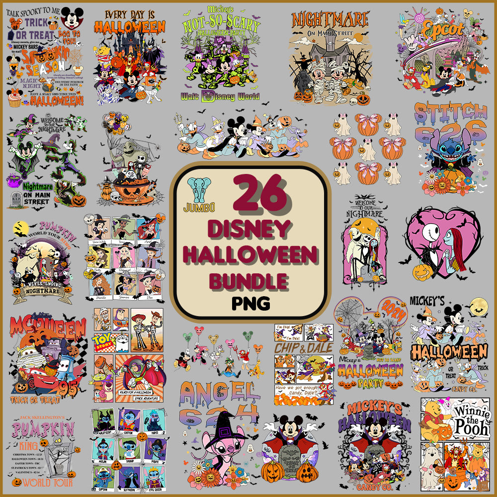 26DisneyHalloweenPngBundle