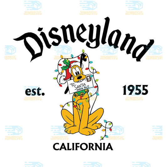 Disneyland-Est-1955-California-Pluto-Christmas-Svg