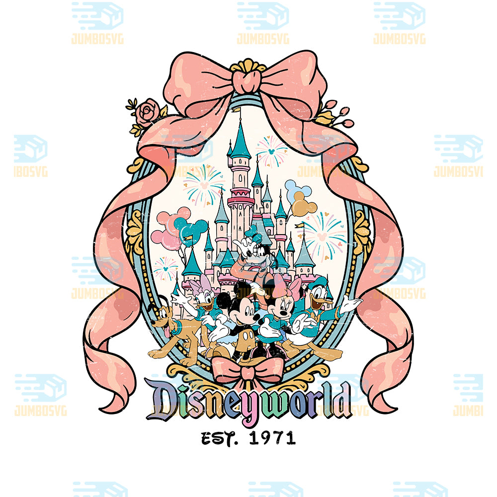 Disneyworld-Family-Vacation-Magic-Castle-Minnie-Mickey-Friends-Png