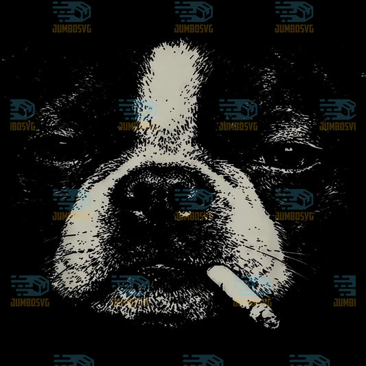 Dog-Smoking-Cigarette-Funny-Boston-Terrier-Meme-Png