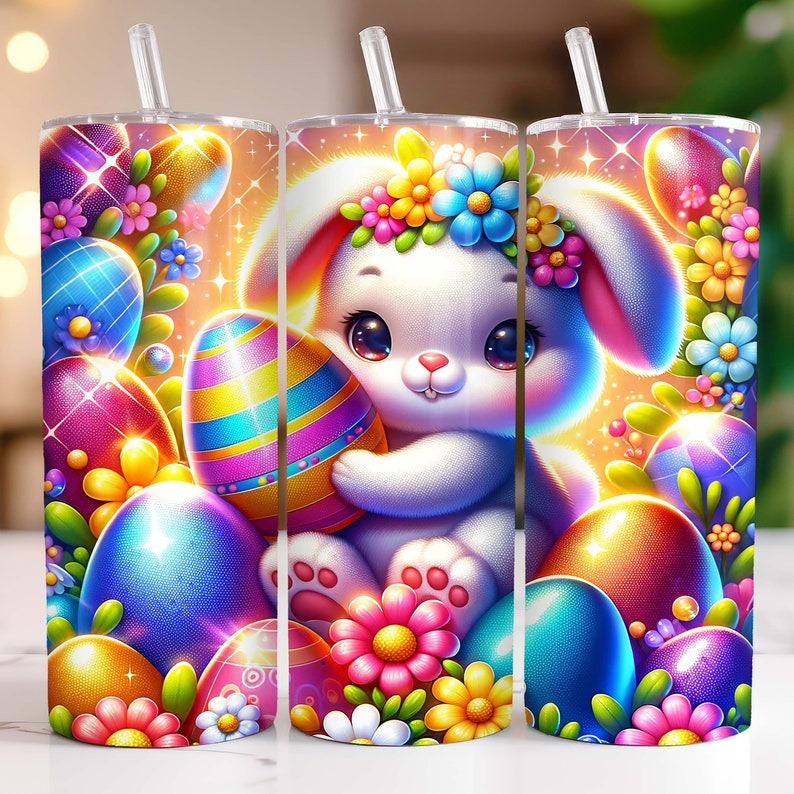 Easter Tumbler Wrap Bundle, 20oz Skinny Easter Tumbler PNG Easter Eggs Sublimation Designs, Easter Bunny Tumbler Wrap, Digital Download