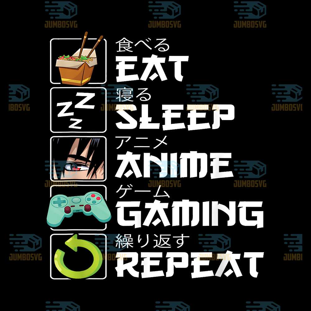 Eat-Sleep-Anime-Gaming-Repeat-Kawaii-Otaku-Anime-Manga-Png