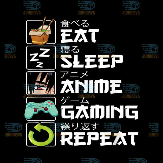 Eat-Sleep-Anime-Gaming-Repeat-Kawaii-Otaku-Anime-Manga-Png