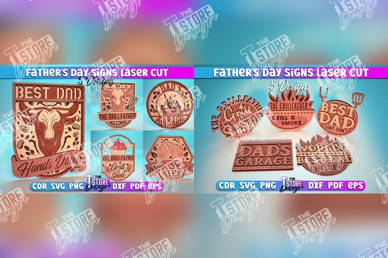 Father's Day Lasercut Mega Bundle 85 Happy Father's Day Lasercut Designs 3D Dad Laser Cut SVG Father's Day Keychain Huge Bundle