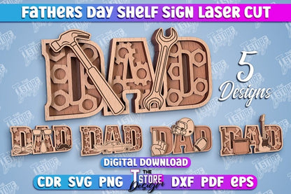 Father's Day Lasercut Mega Bundle 85 Happy Father's Day Lasercut Designs 3D Dad Laser Cut SVG Father's Day Keychain Huge Bundle