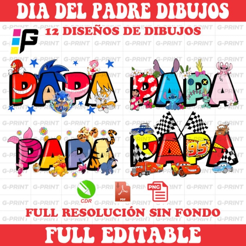 Father's Day word png DAD with cartoon design Leon, Spider, Toys, Pika