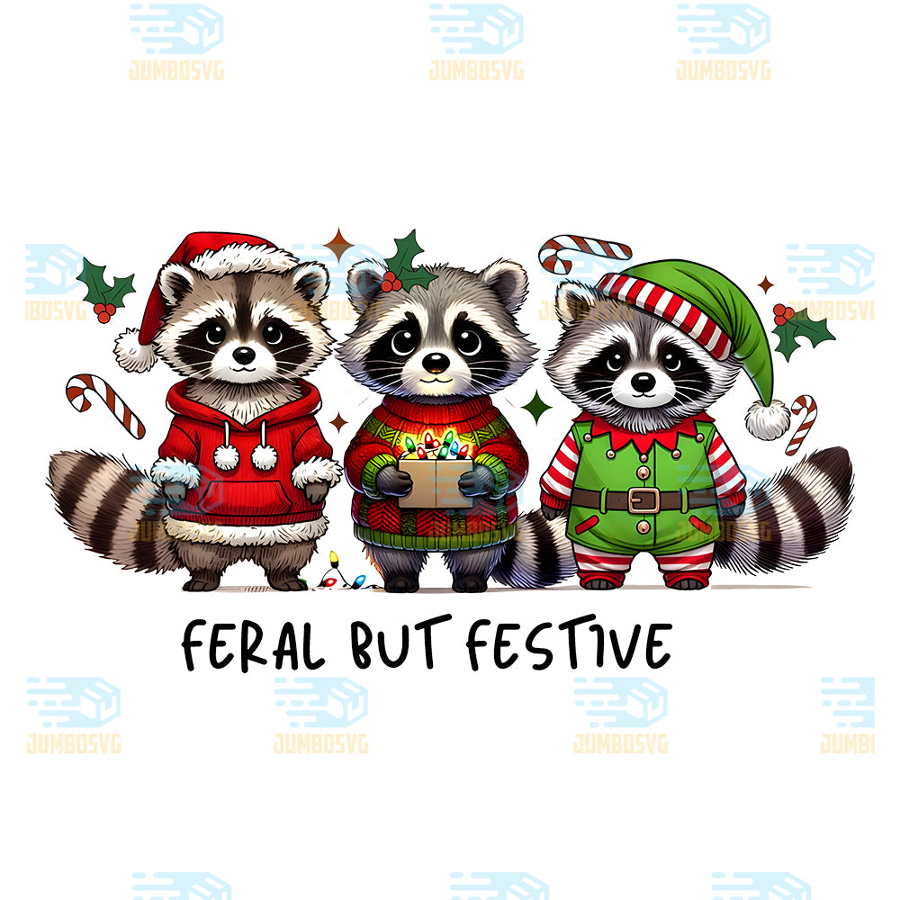 Feral-But-Festive-Raccoon-Png