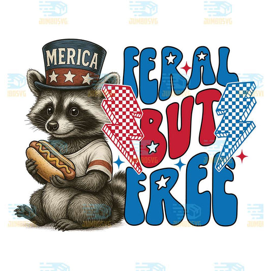 Feral-But-Free-Raccoon-4th-Of-July-Png-3