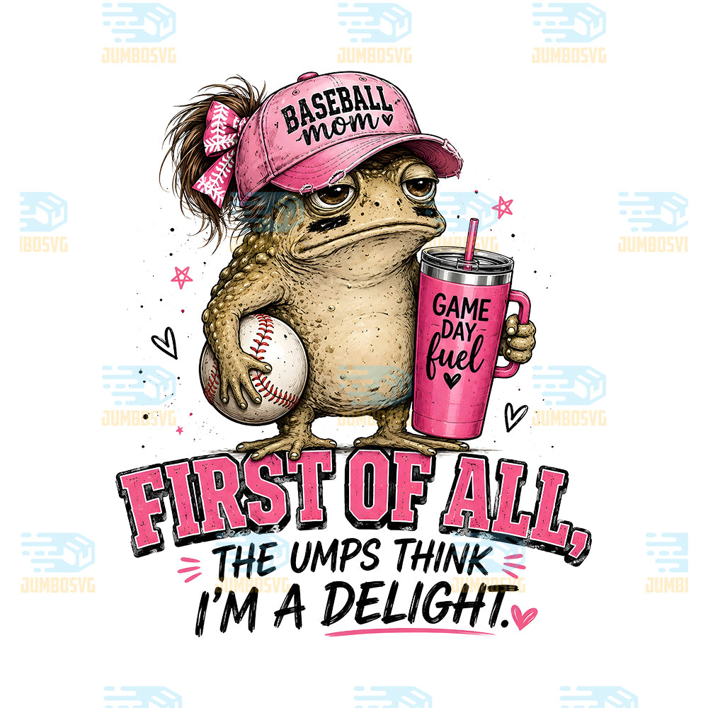 First-Of-All-The-Blue-Thinks-I-m-A-Delight-Frog-Baseball-Png