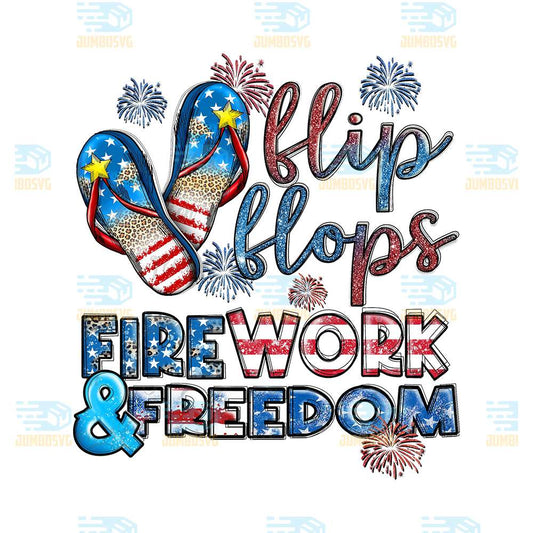 Flip-Flops-Firework-And-Freedom-4th-Of-July-Png