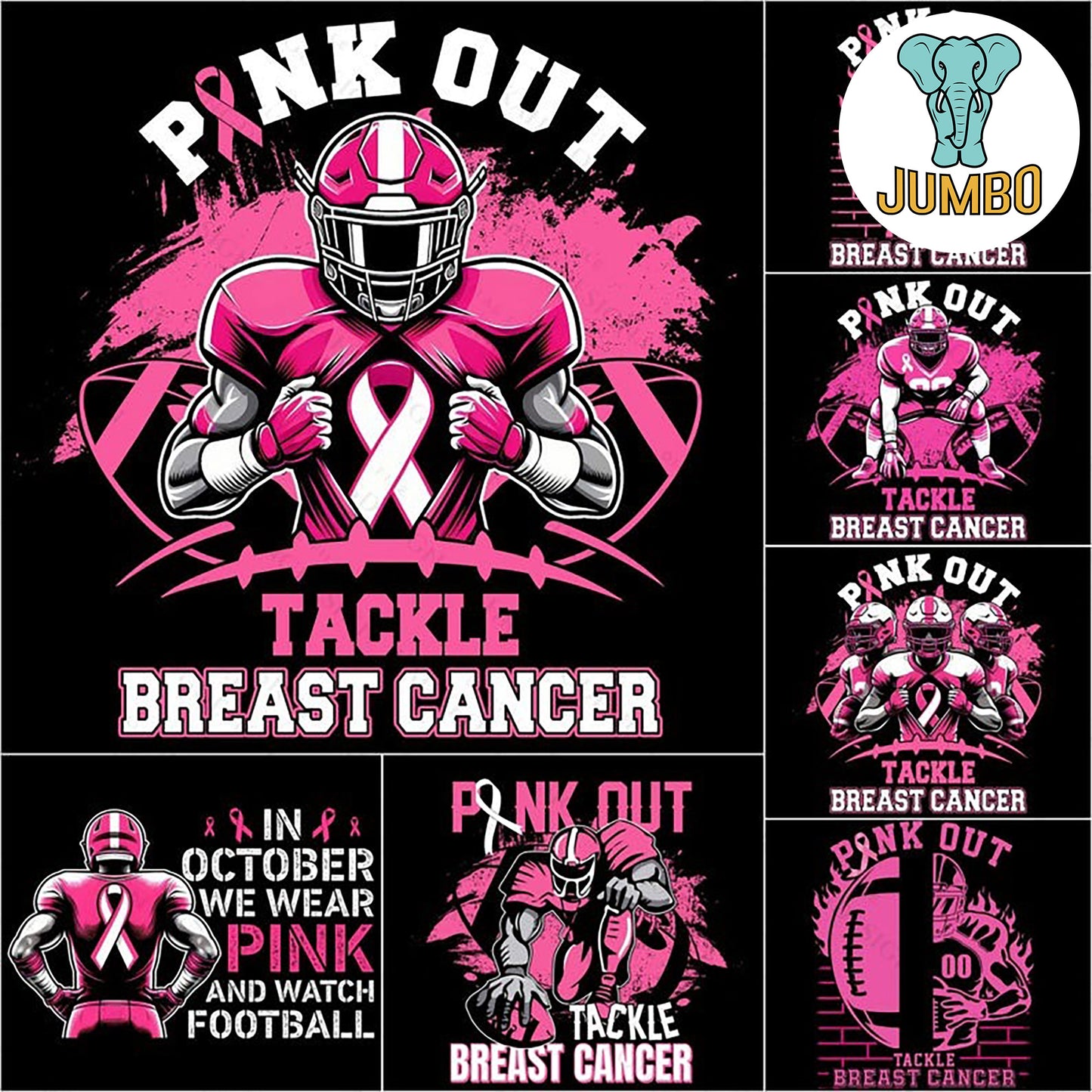 FootballBreastCancerFootballPinkOutPngBundle