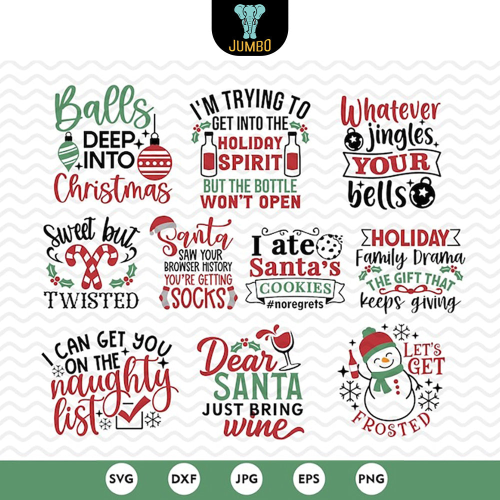 Funny And Sarcastic Christmas Clipart Christmas Bundle Svg - Jumbosvg