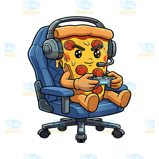 Gamer-Pizza-Gaming-Video-Game-Enthusiast-Png