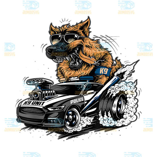 German-Shepherd-K9-With-Hot-Rod-Png