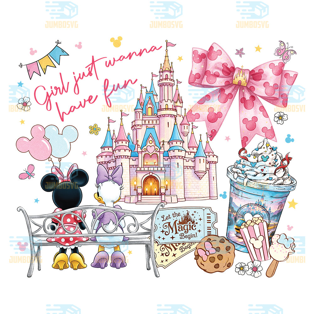 Girl-Just-Wanna-Have-Fun-Castle-Minnie-Daisy-Vacation-Magic-Trip-Png