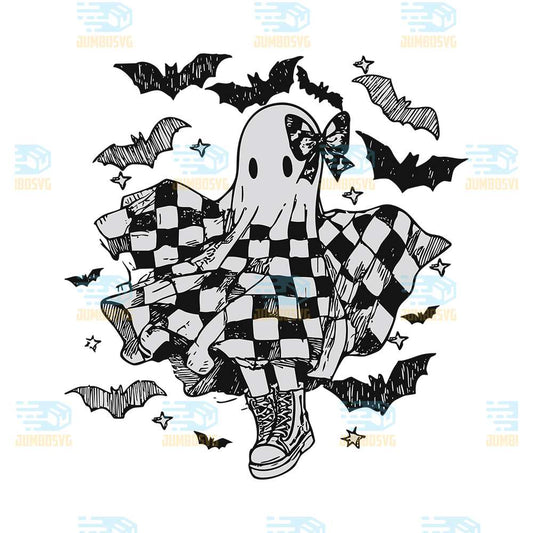 Girly-Ghost-Checkered-Svg