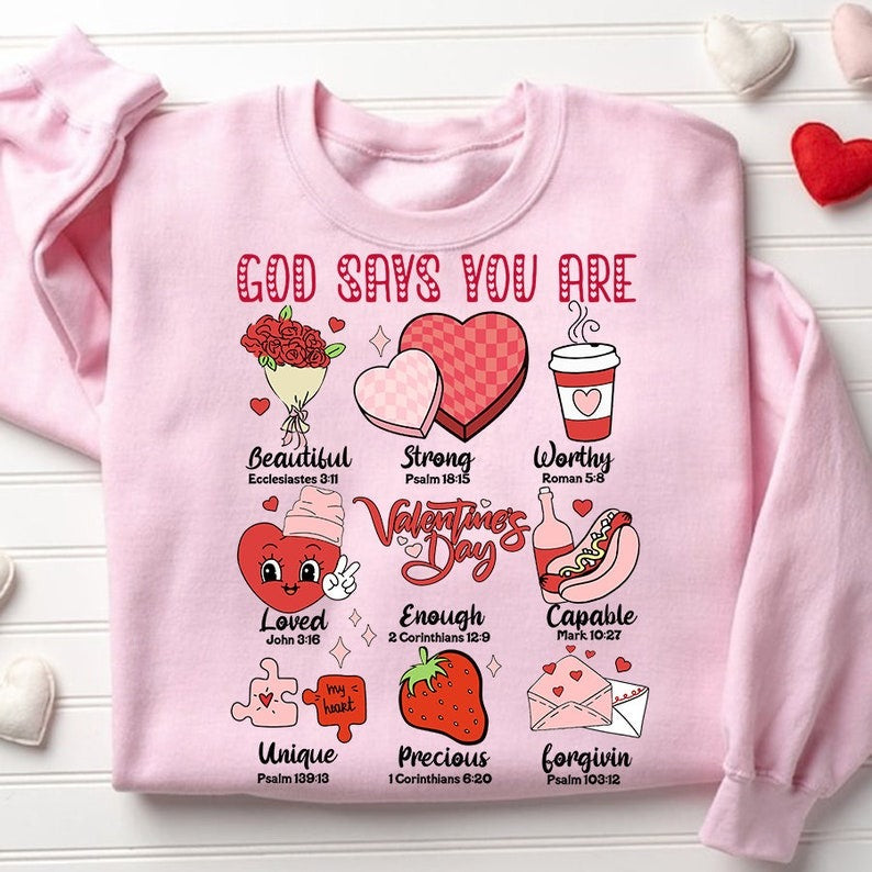 God Says You Are Valentine Png, Jesus Valentine Png, Valentine Doodle png, Christian Valentine png, Valentine bible verse png, valentine png.1