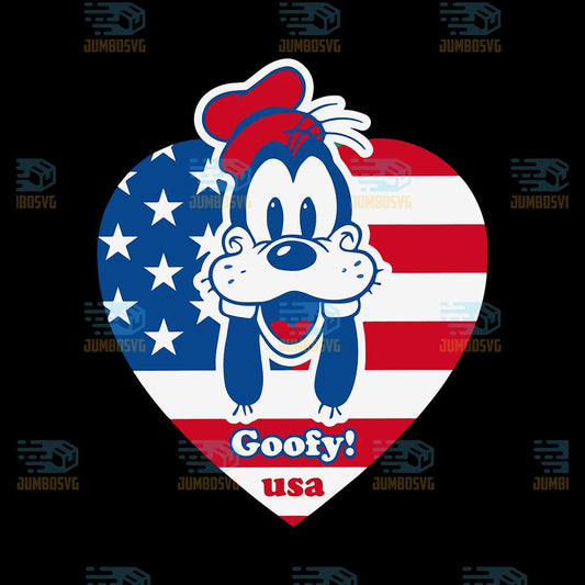 Goofy-Usa-American-Heart-Svg