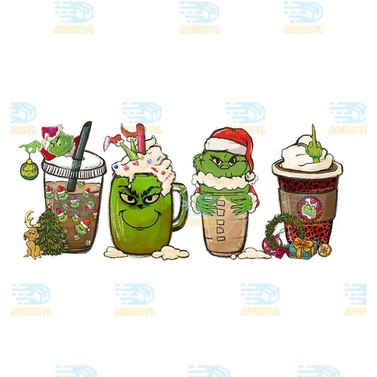 Grinch Face Coffee Chritsmas Png
