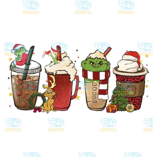 Grinch Face Coffee Chritsmas Png