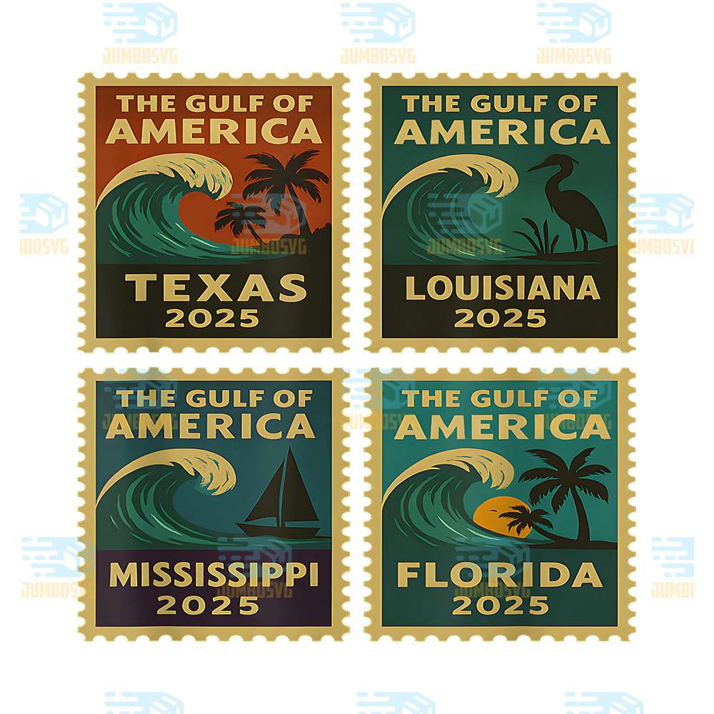 Gulf-Of-US-America-2025-Retro-Travel-USA-Beach-Png