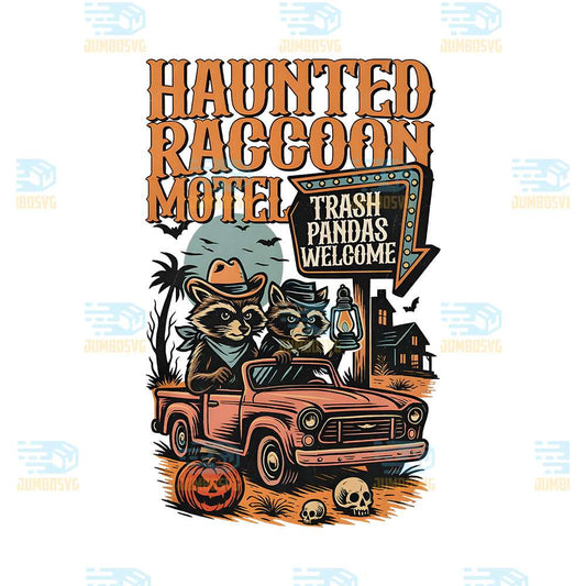 Haunted-Raccoon-Motel-Trash-Pandas-Welcome-Raccoon-Png