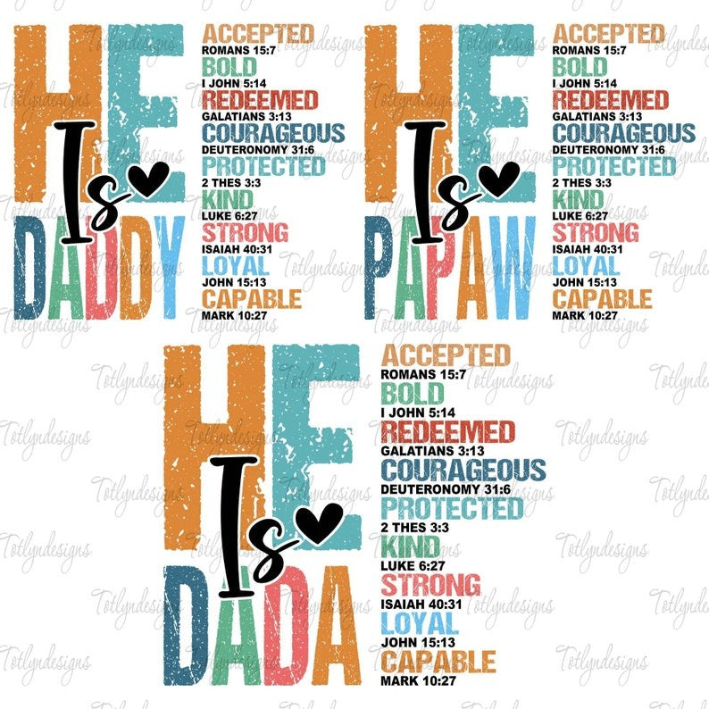 He Is Dad Papa Dada Png Bundle, Brave Like David Png, Father’s Day Png, Bible Verses png, God Say Dad Is Png, Digital Design Download