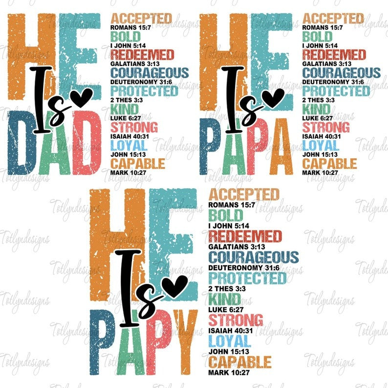 He Is Dad Papa Dada Png Bundle, Brave Like David Png, Father’s Day Png, Bible Verses png, God Say Dad Is Png, Digital Design Download