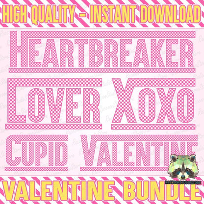 Heartbreaker Valentine Png Bundle, Checkerboard Lover Png, XOXO Cupid Png, Valentine Shirt Design Png, Digital Download.1