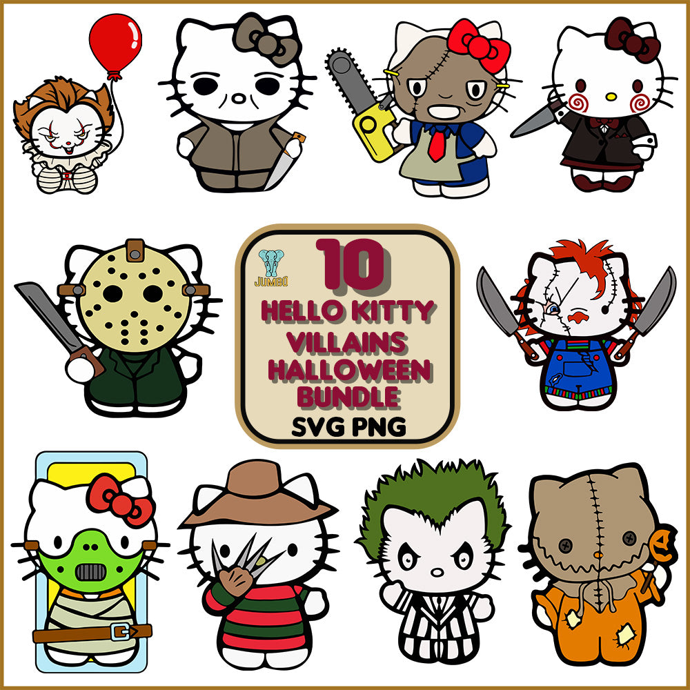 HelloKittyVillainsHalloweenSvgBundle