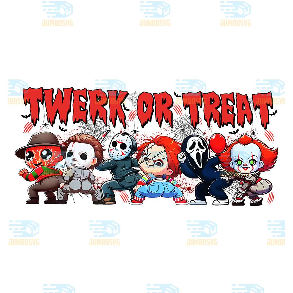 Horror-Characters-Twerk-Or-Treat-Halloween-Png