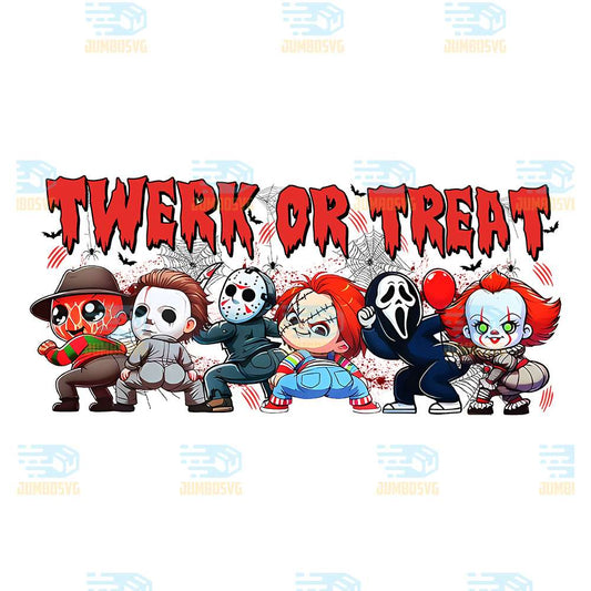 Horror-Characters-Twerk-Or-Treat-Halloween-Png