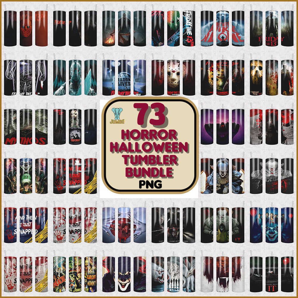 HorrorHalloweenTumblerPngBundle