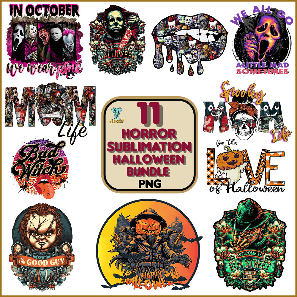 HorrorSublimationHalloweenPngBundle