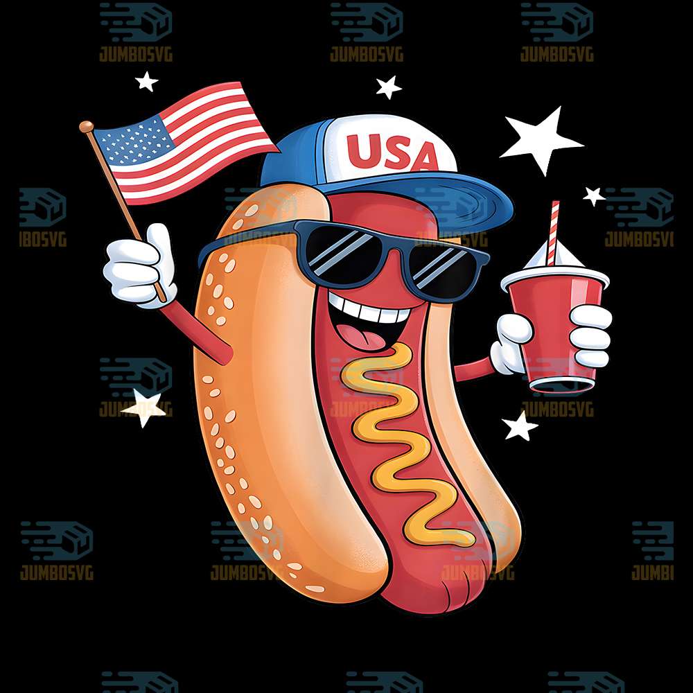 Hotdog-Fourth-of-July-Patriotic-USA-Flag-Png