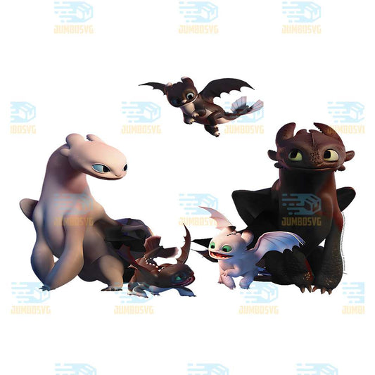 How-To-Train-Your-Dragon-3-Night-Fury-Family-Png