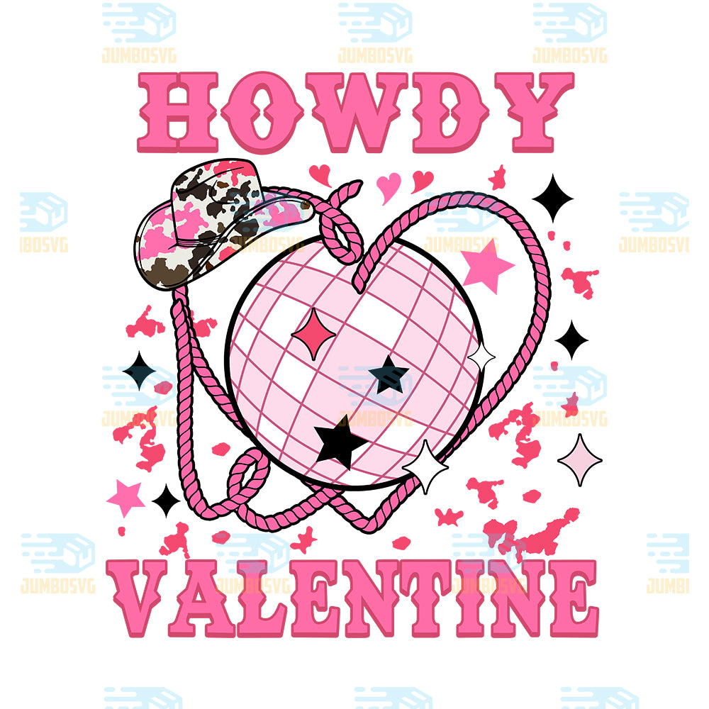 Howdy-Valentine-Png-Pink-Western-Cowboy-Heart-Png-Disco-Ball-Cowgirl-Valentine-Png