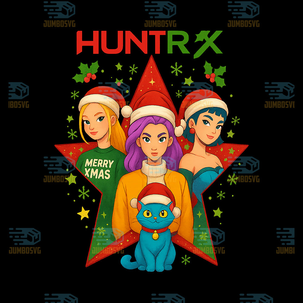 Huntrix-Girl-Group-Kpop-Demon-Hunter-Christmas-Png